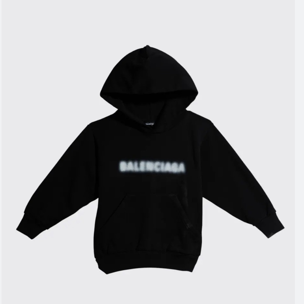 BALENCIAGA Kids' Blurred Logo Graphic Hoodie